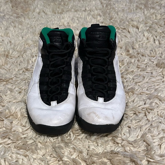 Air Jordan 10 ‘Seattle’ Men’s Sz 9.5 Wht/Blk/Kelly Green 310805-137 - Picture 3 of 7